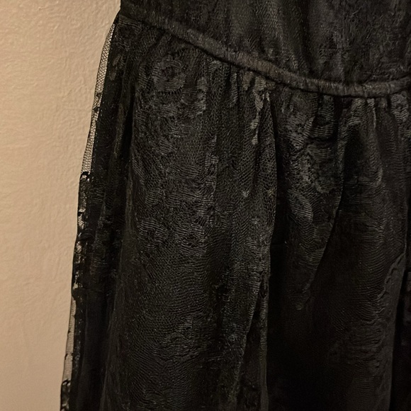 Vintage Louis Verdad Black Lace Ballerina Deep V-neck Dress S - Picture 5 of 12